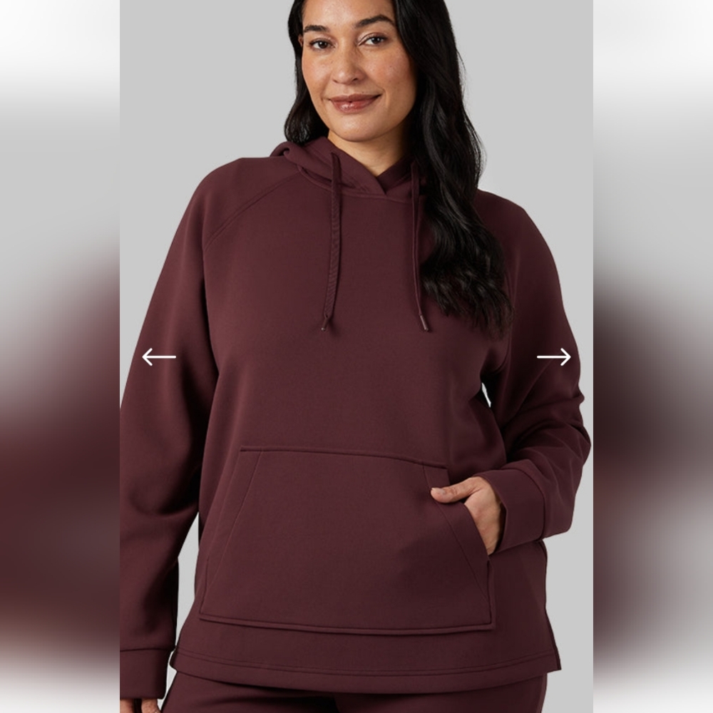32 Degrees Size XL Oversized Women's Burgundy Hoodie
